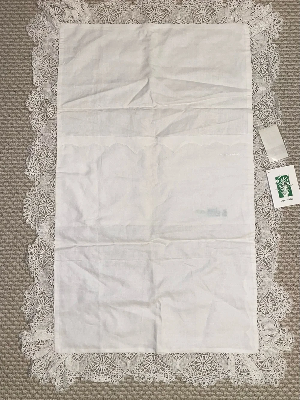 New Paper White King Size Hand Embroidery White Pillow Sham Case set of 2